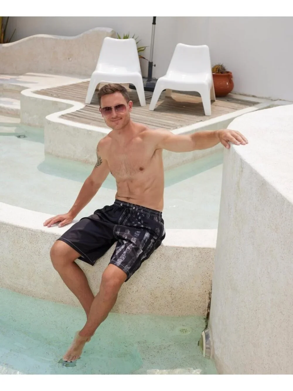 Quick Dry Men's Swim Trunks, Breathable Board Shorts with Mesh Liner, Big & Tall